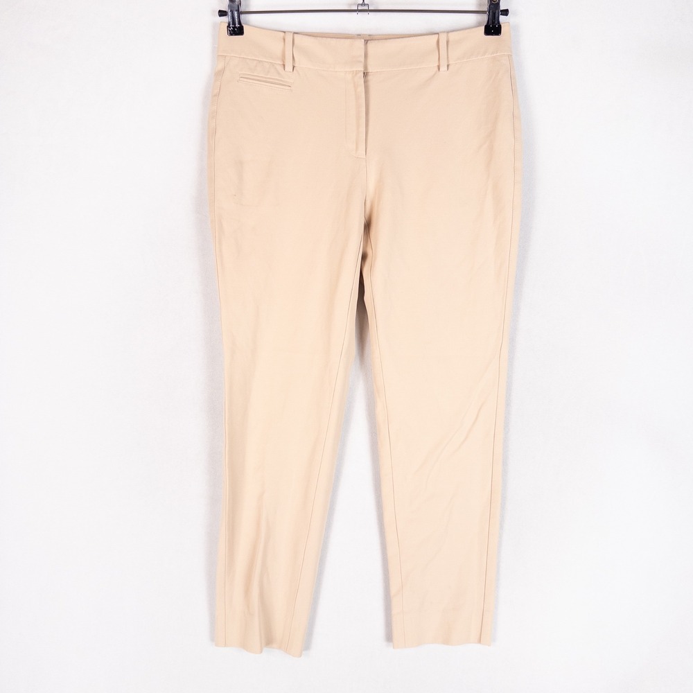 White House Black Market Pants Womens 6R Beige Slim Ankle Stretch Trousers *